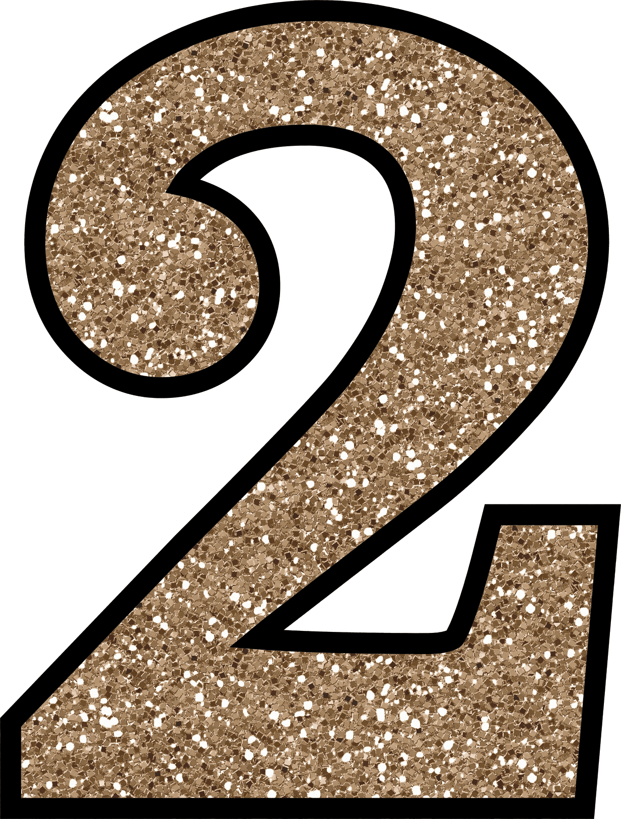 Glittery Number2 PNG Image