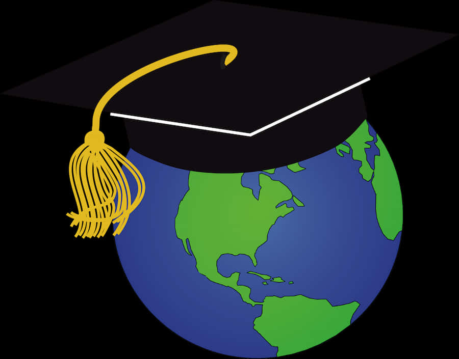 Global Education Graduation Cap PNG Image