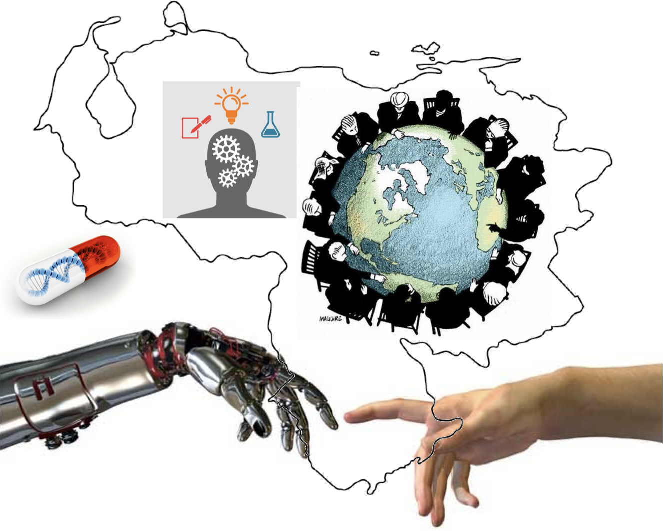 Global Innovationand Technology Collage PNG Image