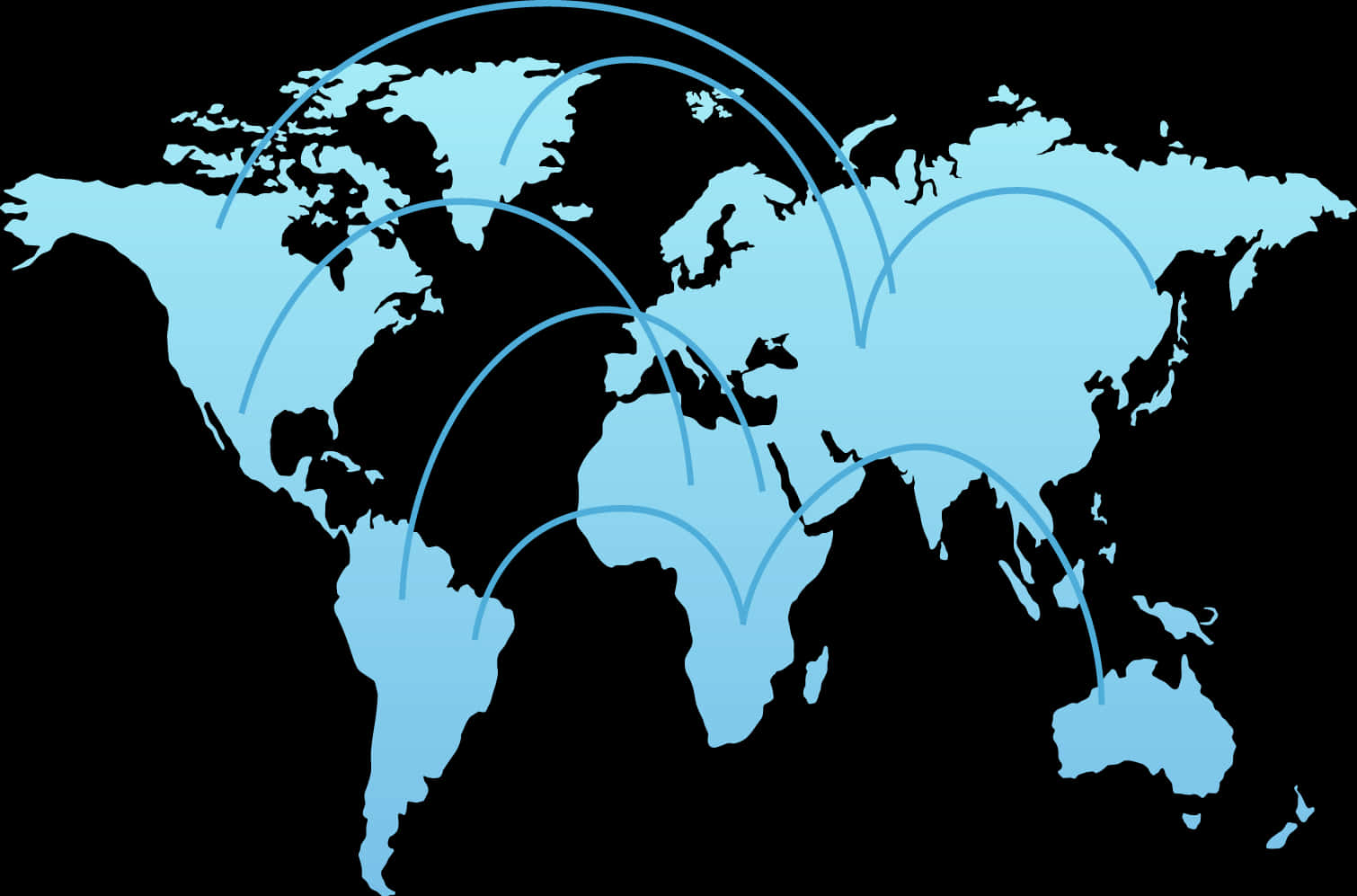 Global Network Connections Map PNG Image