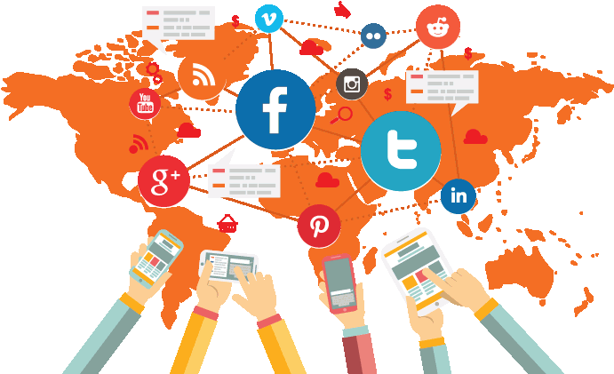 Global Social Media Connectivity PNG Image