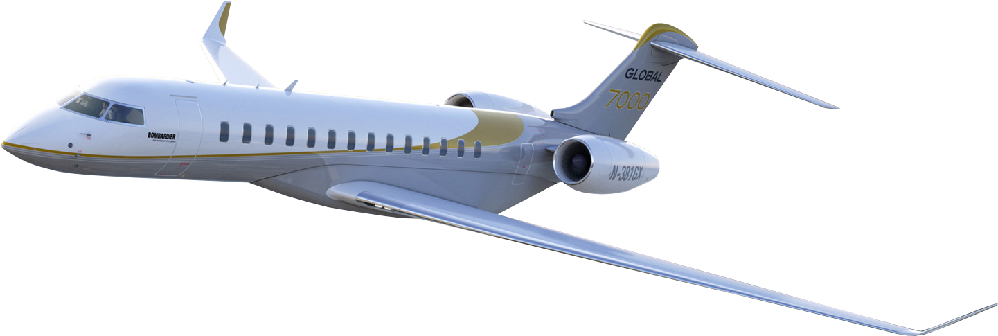 Global7000 Business Jet In Flight PNG Image