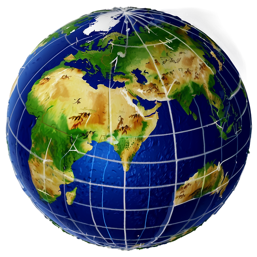 Globe With Latitude And Longitude Png 3 PNG Image