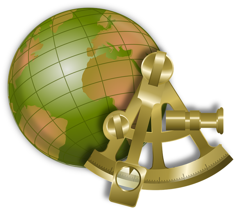 Globeand Sextant Navigation Icon PNG Image