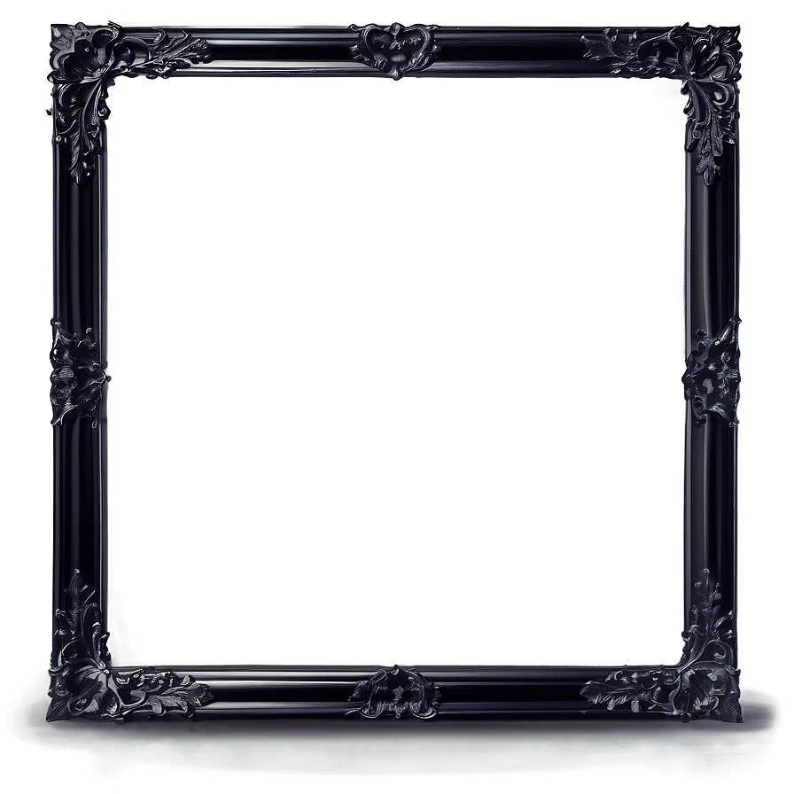 Glossy Black Frame Png 90 PNG Image