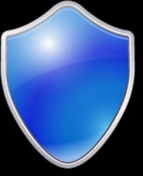 Glossy Blue Security Shield Icon PNG Image