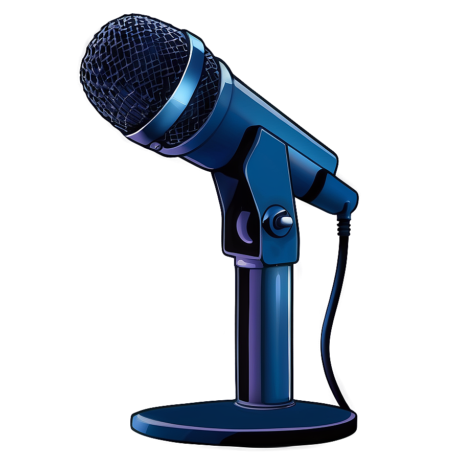 Glossy Microphone On Stand Png 75 PNG Image