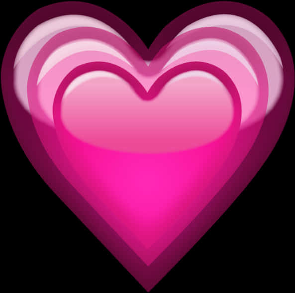 Glossy Pink Heart Emoji PNG Image