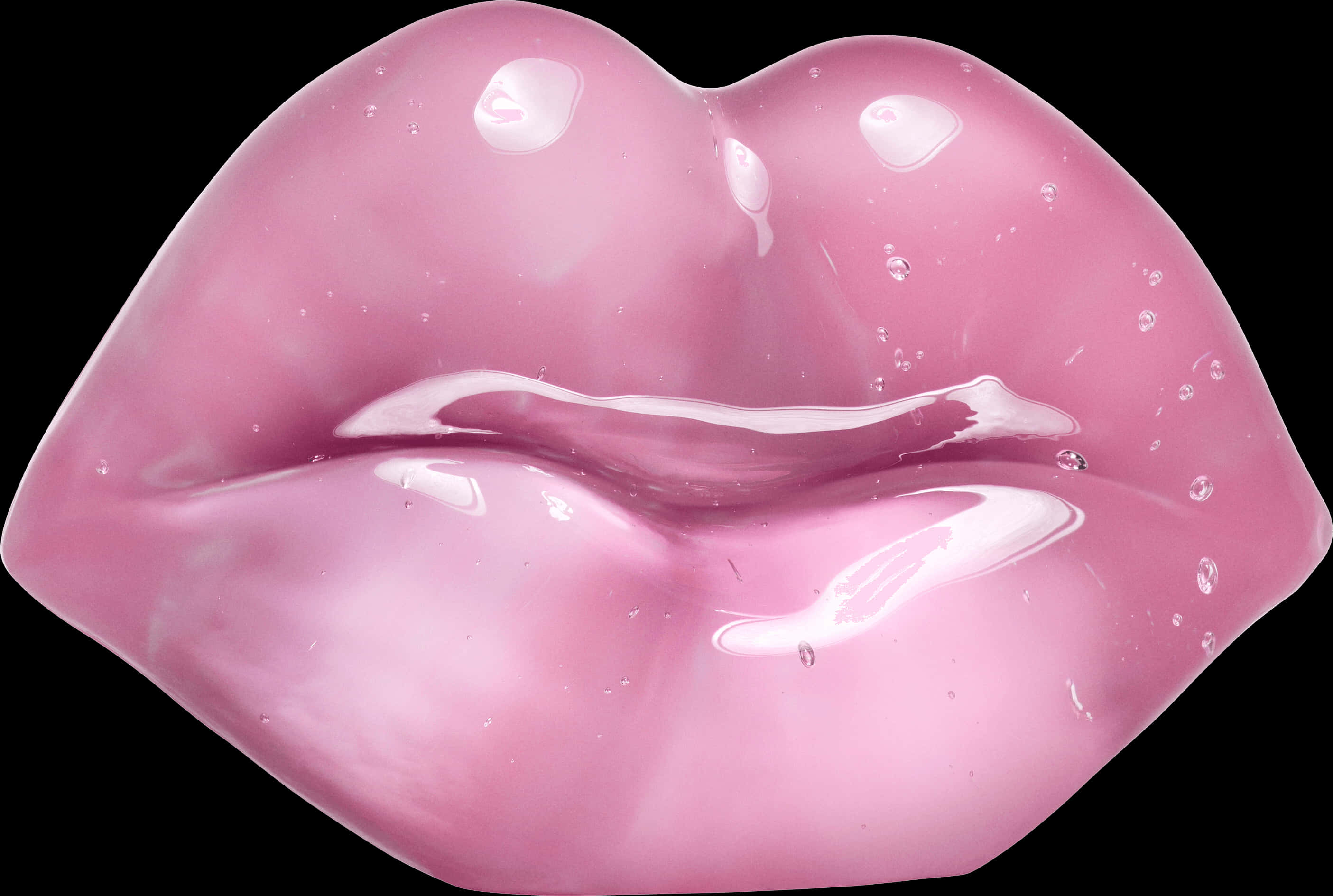 Glossy Pink Lips Artwork PNG Image