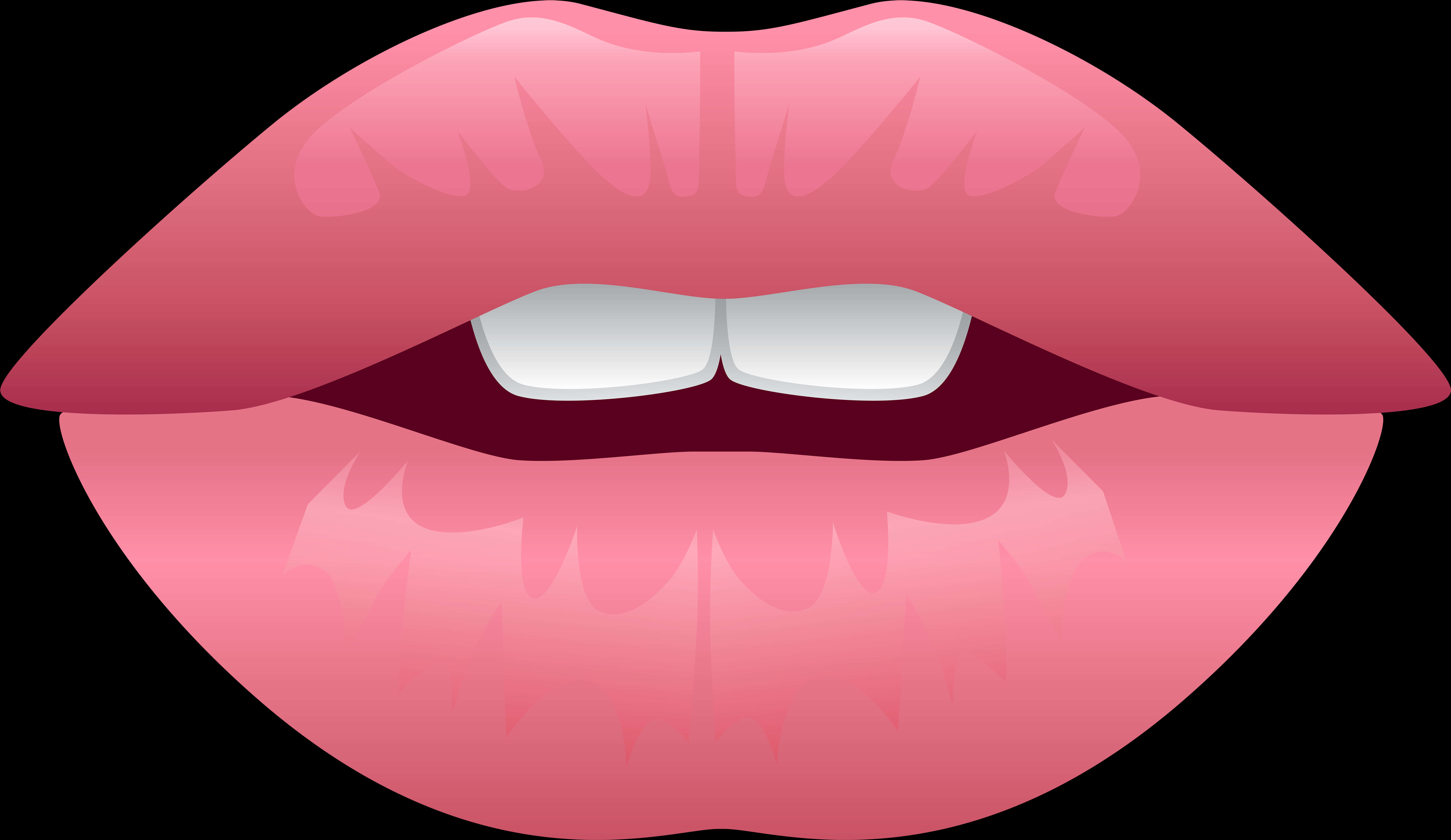 Glossy Pink Lips Vector Illustration PNG Image