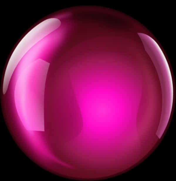 Glossy Pink Sphere Graphic PNG Image