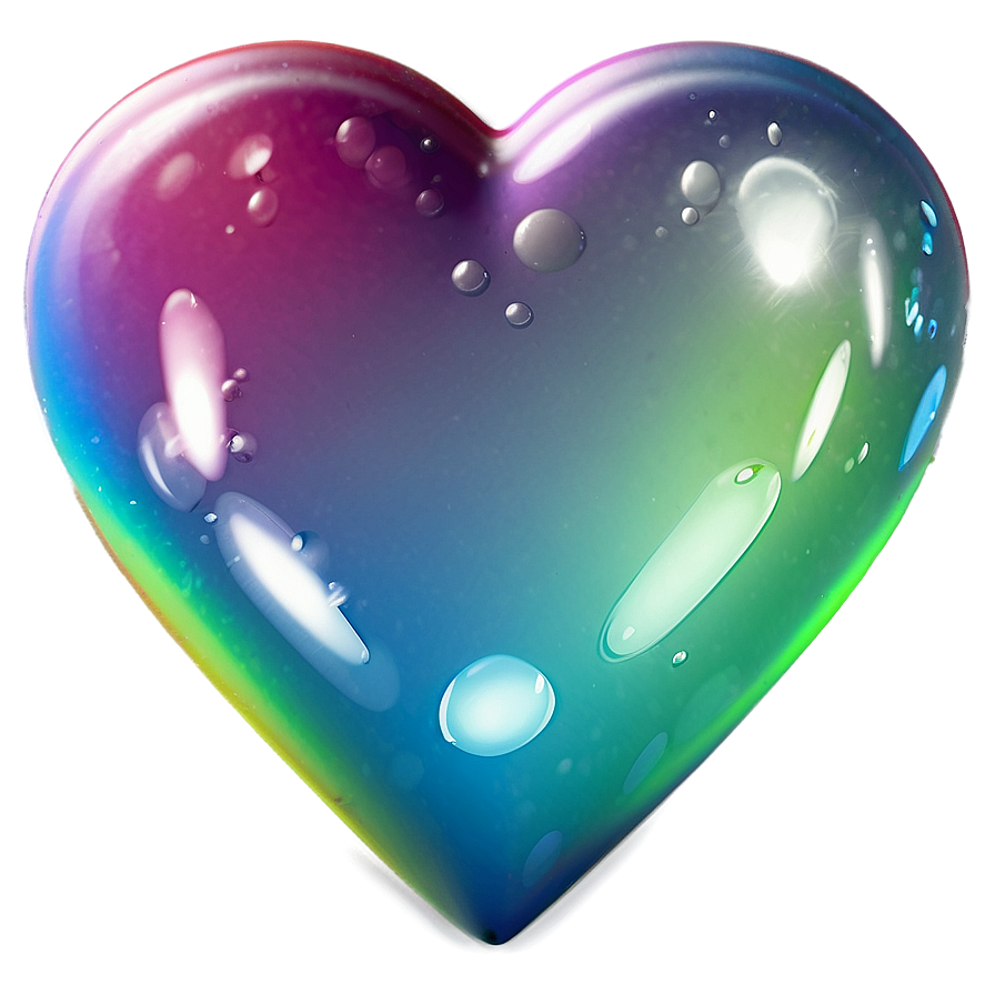 Glossy Rainbow Heart Png 8 PNG Image