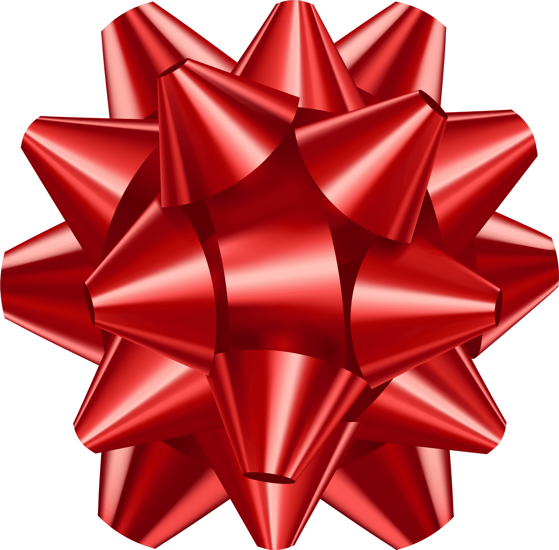 Glossy Red Gift Bow PNG Image