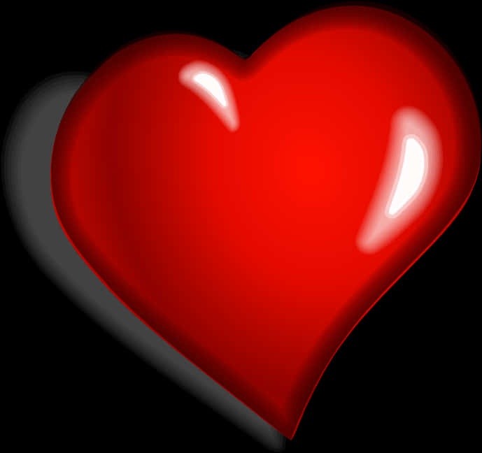 Glossy Red Heart Clipart PNG Image