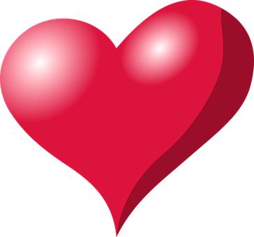 Glossy Red Heart Graphic PNG Image