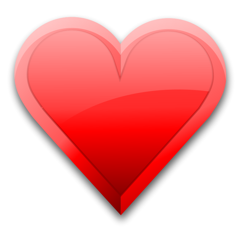 Glossy Red Heart Graphic PNG Image