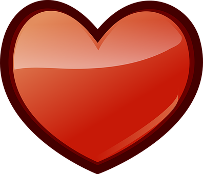 Glossy Red Heart Graphic PNG Image