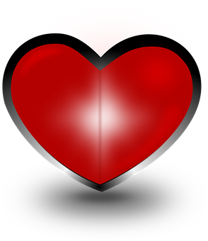 Glossy Red Heart Graphic PNG Image