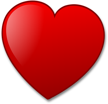 Glossy Red Heart Graphic PNG Image