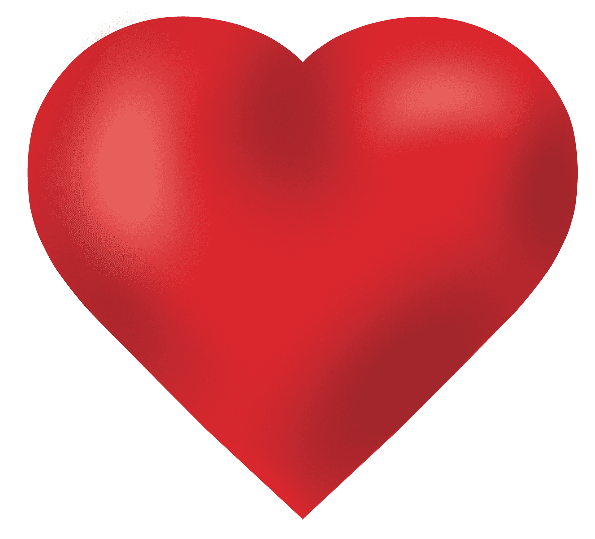 Glossy Red Heart Graphic PNG Image