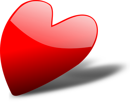 Glossy Red Heart Graphic PNG Image