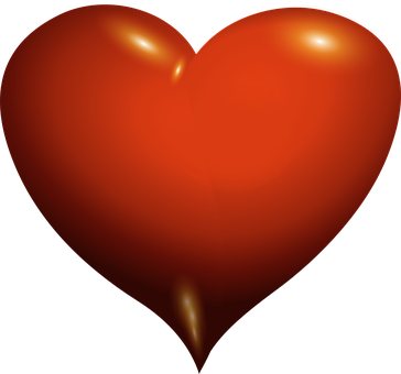 Glossy Red Heart Graphic PNG Image