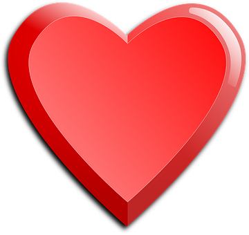 Glossy Red Heart Icon PNG Image