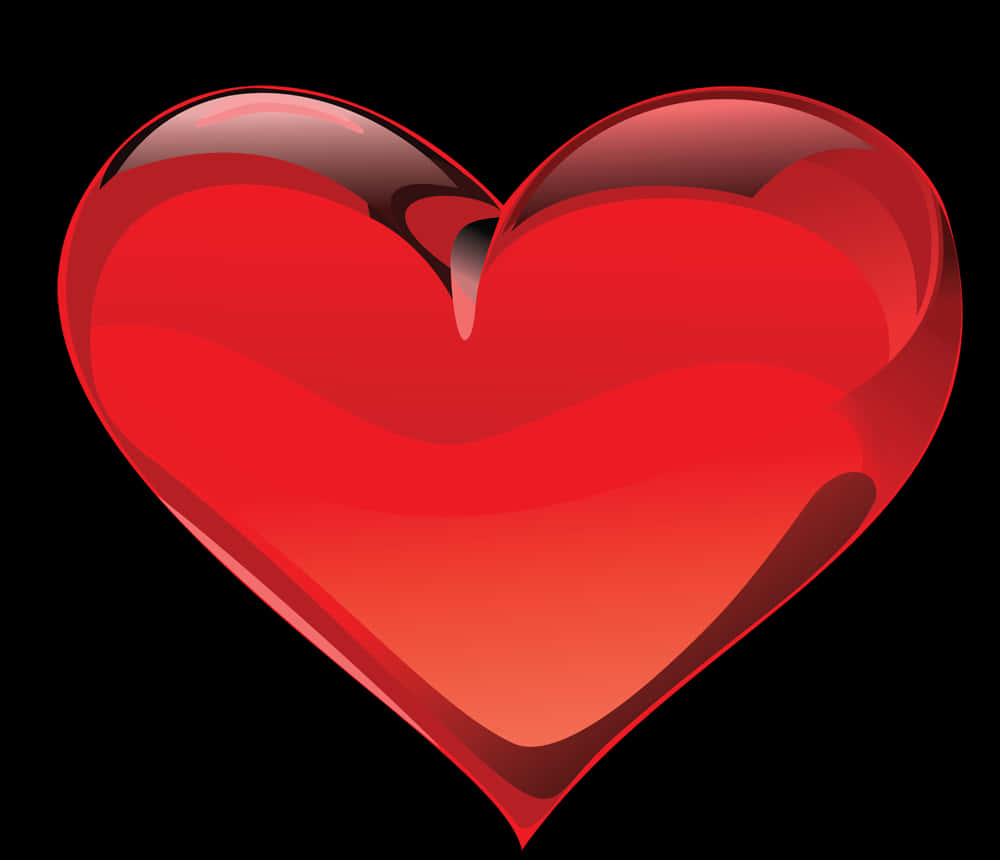 Glossy Red Heart Illustration PNG Image