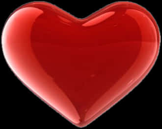 Glossy Red Heart Shaped Object PNG Image