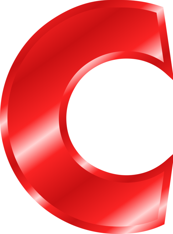 Glossy Red Letter C Graphic PNG Image