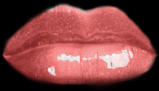 Glossy Red Lips Closeup.jpg PNG Image