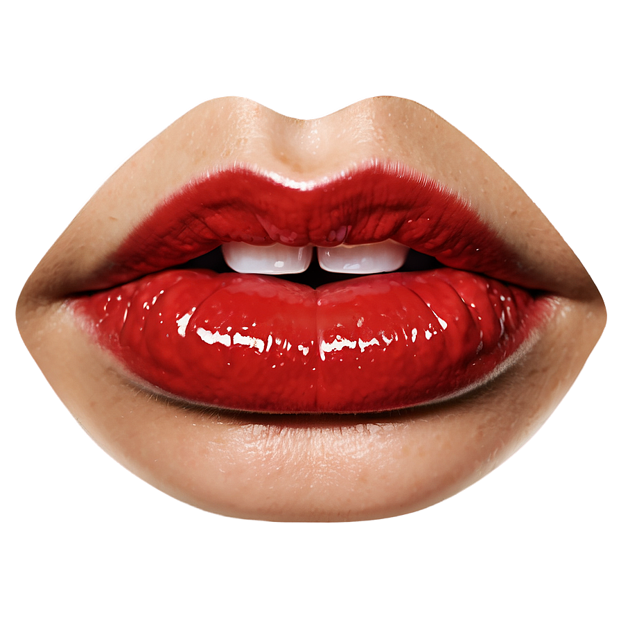 Glossy Red Lips Png Yaw PNG Image