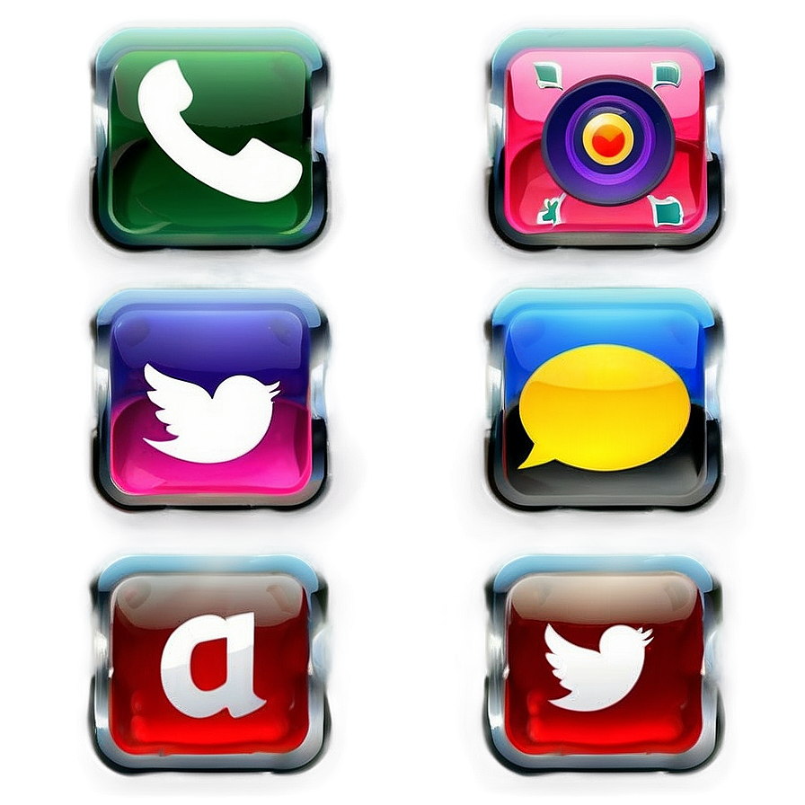 Glossy Social Media Icons Png 65 PNG Image