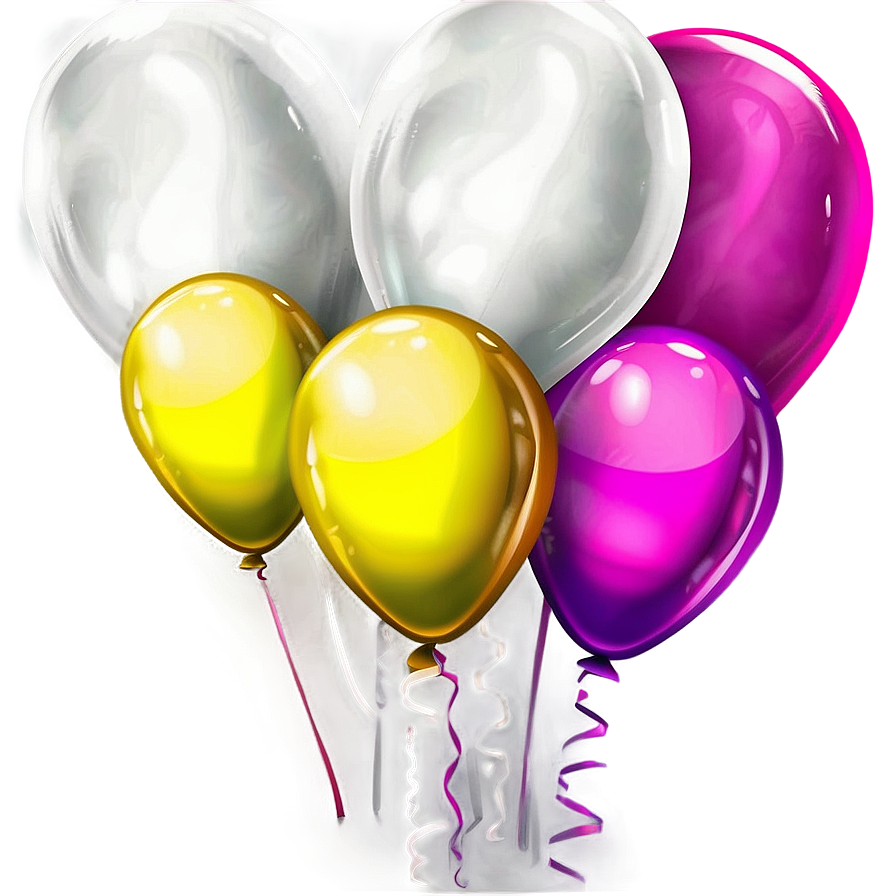 Glossy White Balloons Png Sea PNG Image