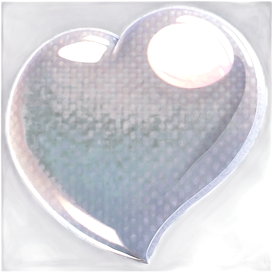 Glossy White Heart Png 2 PNG Image