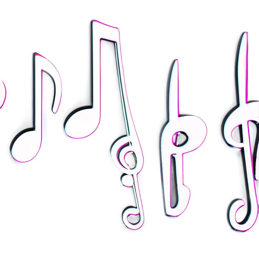 Glossy White Music Notes Png Epm PNG Image