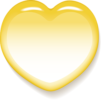 Glossy Yellow Heart Emoji PNG Image