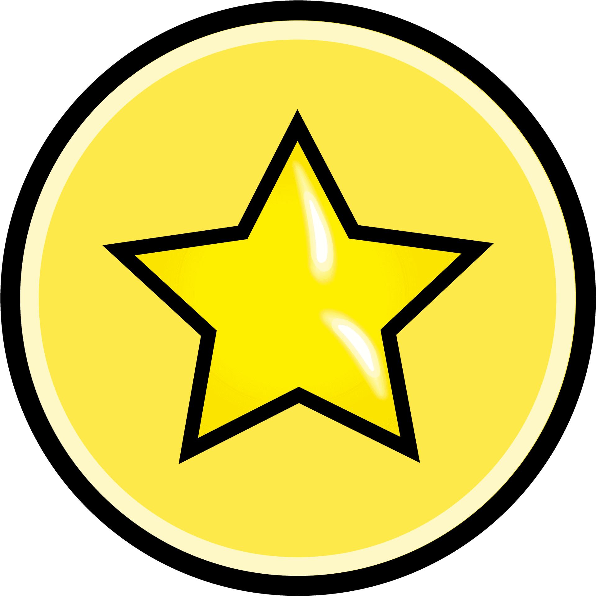 Glossy Yellow Star Vector PNG Image