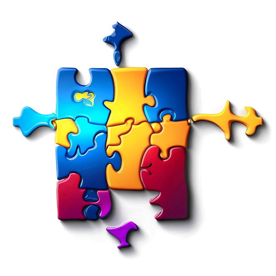 Glowing Autism Puzzle Emblem Png Spn16 PNG Image