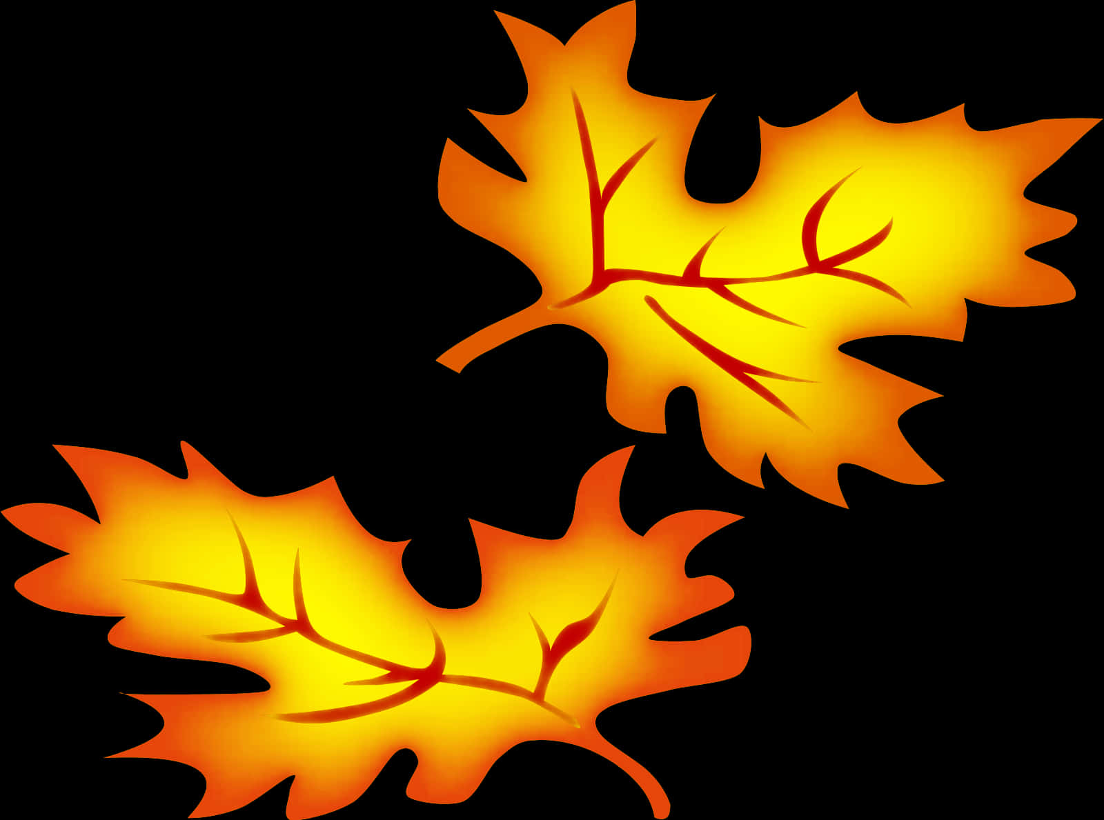 Glowing Autumn Leaves Clipart PNG Image