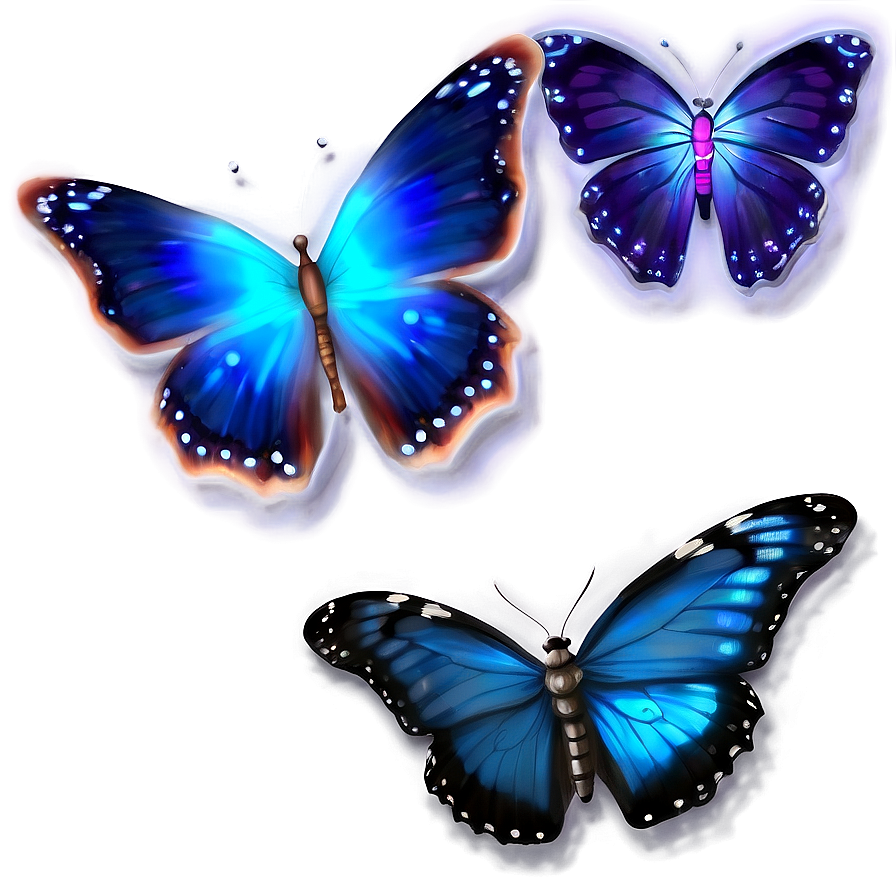 Glowing Blue Butterfly Png Cbc48 PNG Image