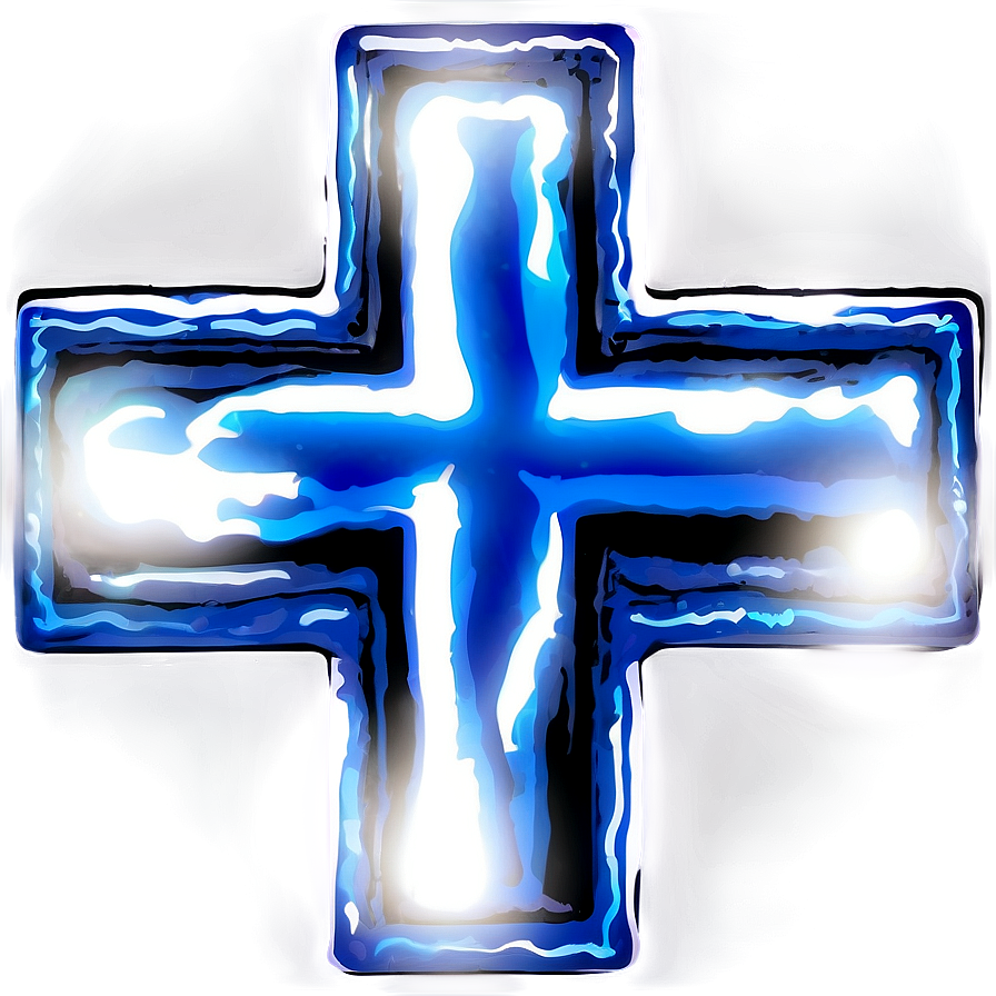 Glowing Blue Cross Emblem Png 06292024 PNG Image