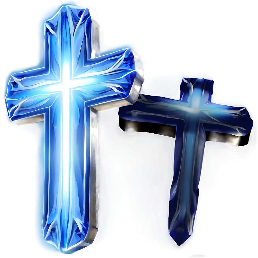 Glowing Blue Cross Emblem Png 8 PNG Image