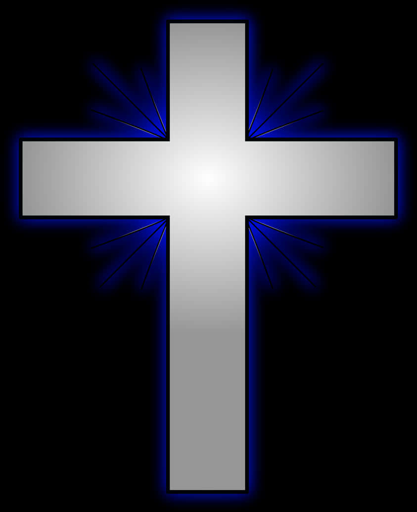 Glowing Blue Cross PNG Image