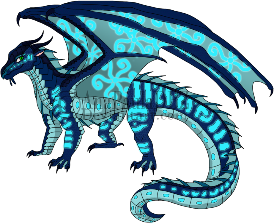 Glowing_ Blue_ Dragon_ Artwork PNG Image