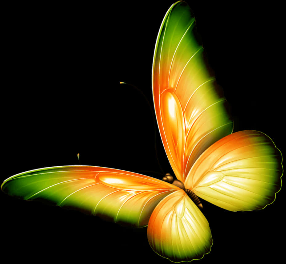 Glowing Butterfly Artwork PNG Image