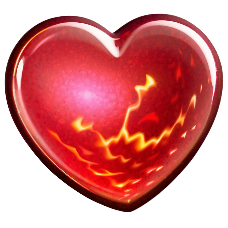 Glowing Cartoon Heart Png 06132024 PNG Image