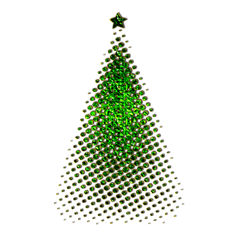 Glowing Digital Christmas Tree PNG Image