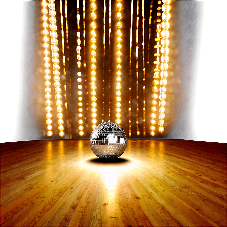 Glowing Disco Ball Center Stage PNG Image