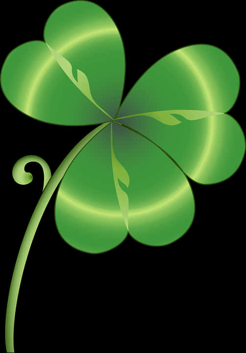 Glowing Green Shamrock Art PNG Image